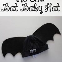 Easy to make Bat Baby Hat - make this cute baby beanie in about 15 minutes!