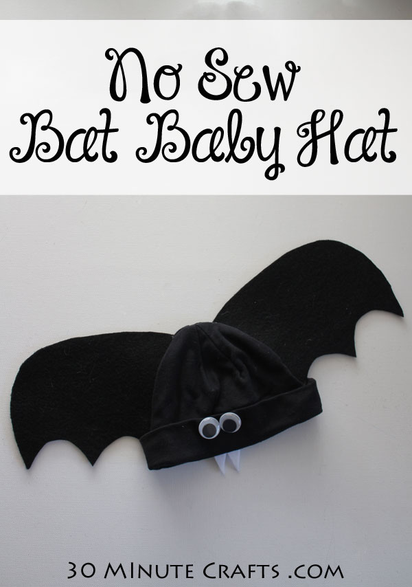 Easy to make Bat Baby Hat - make this cute baby beanie in about 15 minutes!