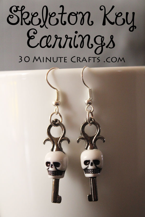 SKELETON SKULL KEY EARRINGS SILVER EAR WIRES GOTH ROCK & ROLL Charm EARRINGS  NEW | eBay