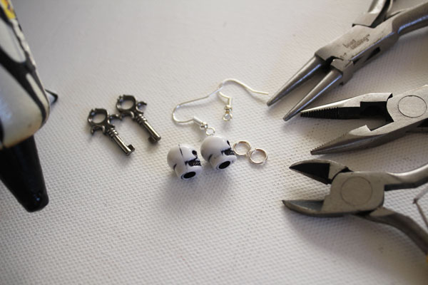 supplies for skeleton key earrings