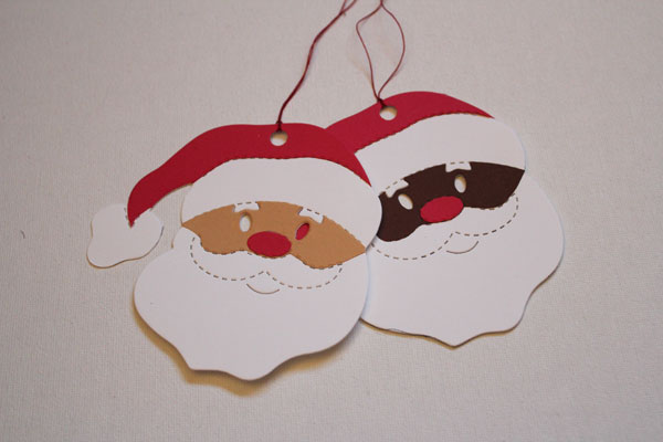 finished santa gift tags