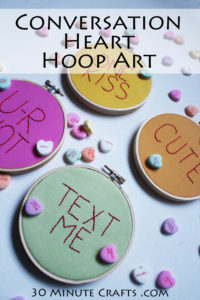 Conversation Heart Hoop Art