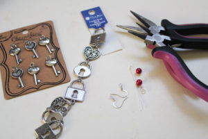 supplies for lock and key earrings