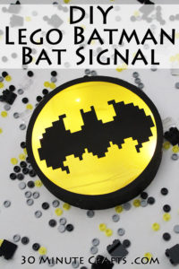 DIY Lego Batman Bat Signal - Make this Lego Batman Bat Signal yourself for a Lego Batman Party or for your favorite Lego Batman Movie fan!