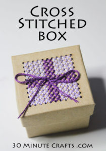 Make a Cross Stitched box with a few simple supplies
