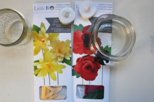 supplies for Flower Jar Tea Lights