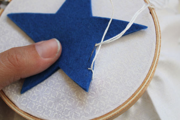 finish first stitch