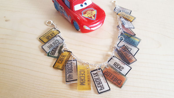 Cars 3 license plate bracelet inspired by Miss Fritter