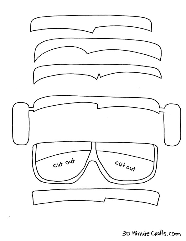 Printable to make CARS movie themed glasses