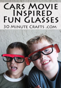 Cars Movie Inspired Fun Glasses - Made with frames from 3D glasses and a FREE PRINTABLE!