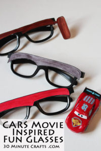 make your own Cars Movie inspired Fun Glasses