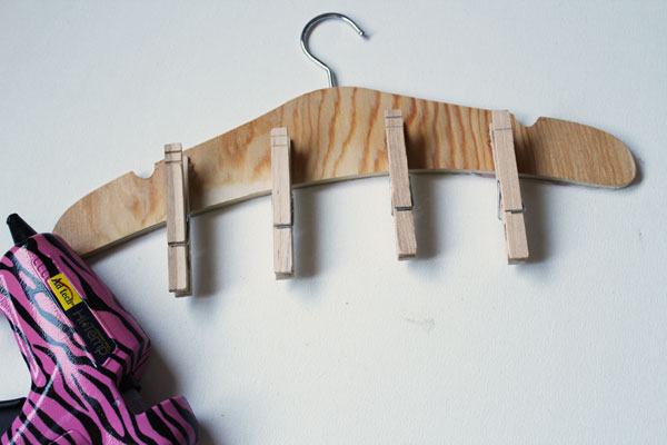 glue on clothespins