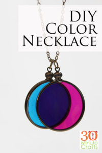DIY Color Necklace - make this fun necklace to add a little color to any outfit! This is a 30 Minute Craft (or less)!