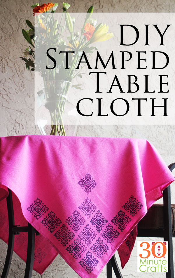 DIY Stamped Tablecloth