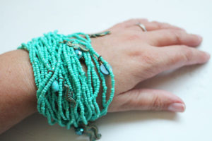 Finished Ocean Inspired Simple DIY Bracelet