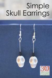 These simple skull earrings are easy to make yourself, and so fun to wear on Halloween!