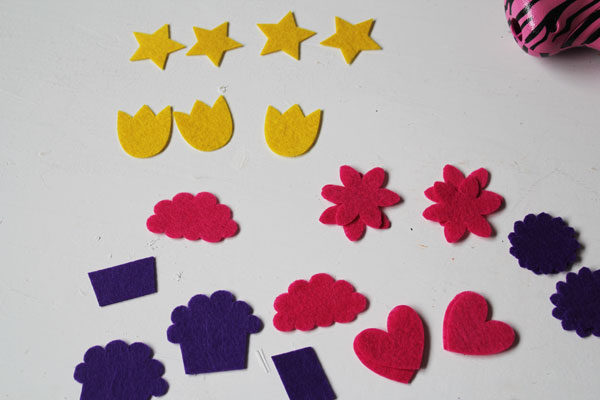 cut out felt pieces