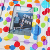 finished poka dot frame - a fun way to celebrate special occasions