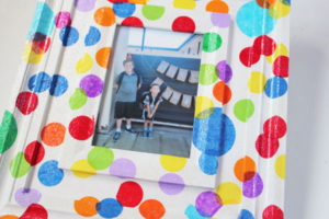 finished poka dot frame - a fun way to celebrate special occasions