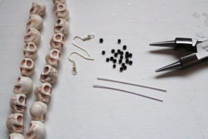 supplies for simple skull earrings