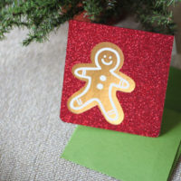 Gingerbread Man Christmas Card designed and cut with the Cricut