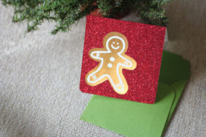 Gingerbread Man Christmas Card designed and cut with the Cricut