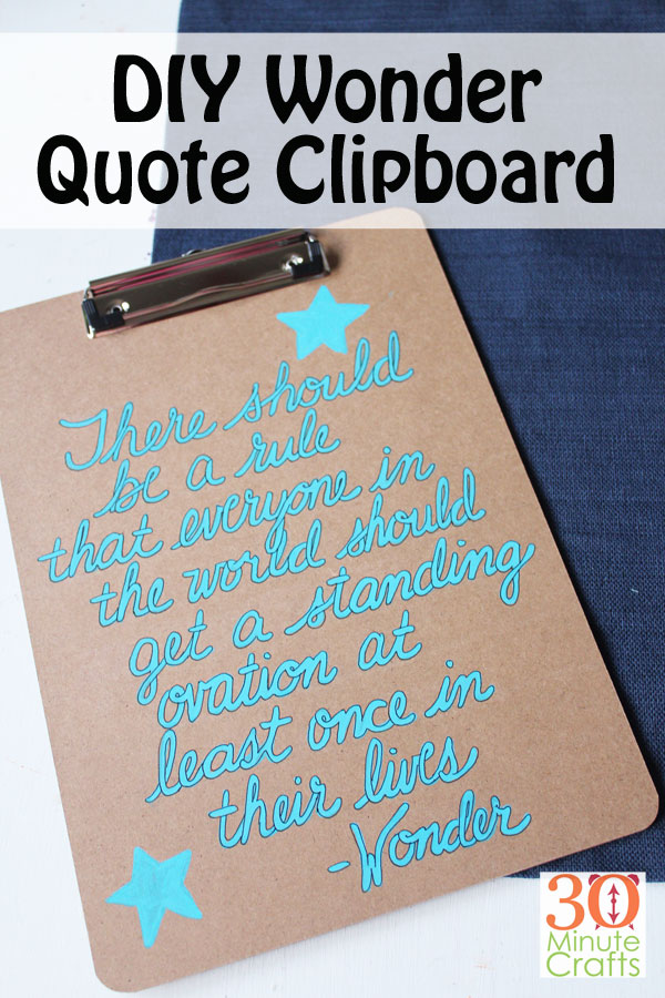 DIY WONDER Quote Clipboard