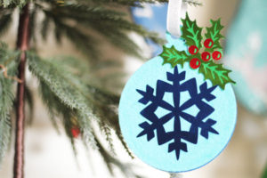 Finished Felt and Foil Holiday Ornament