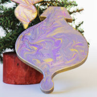 simple paint marbled ornament DIY