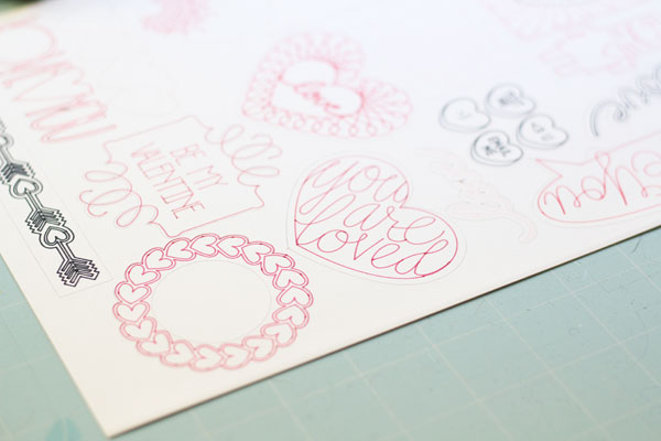 Valentine's Day Stickers - Print then Cut