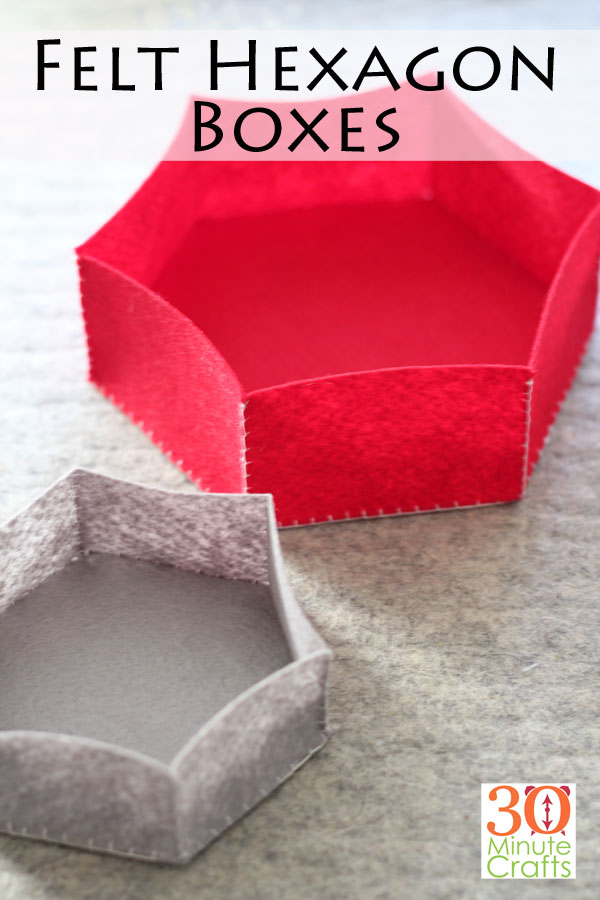 Felt Hexagon Box - 30 Minute Crafts .com - Cricut Craft Project