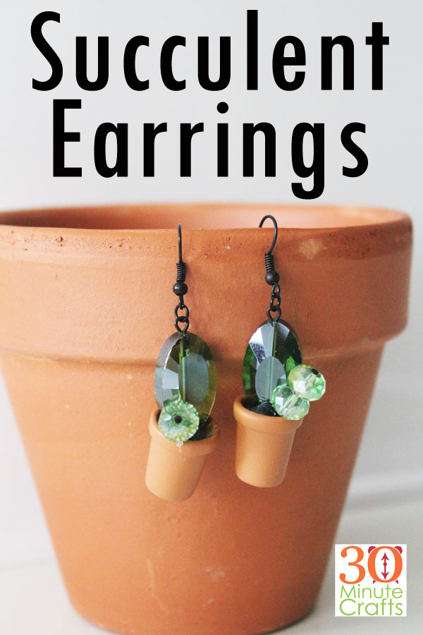 Polymer clay store succulent earrings