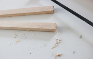 cut two lengths of the dowel