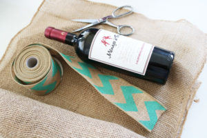 supplies for burlap wine bag