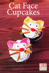 DIY Cat Face Cupcakes - Semi-homemade and quick to make with just a few supplies you may already have on hand!