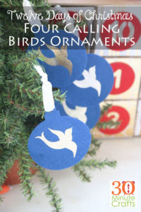 Four Calling Birds Christmas Ornaments
