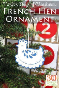 Twelve Days of Christmas Three French Hens Ornament