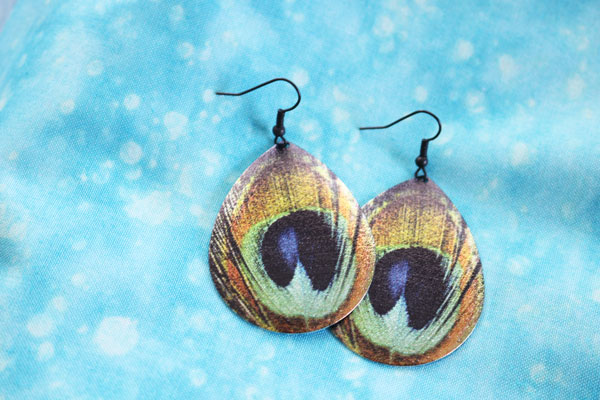 diy peacock earrings