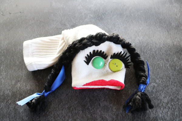 sock puppet made from a leftover sock!