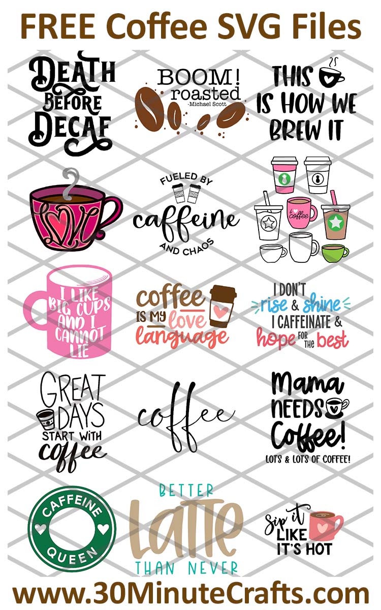 Fun Coffee Lovers Monogram Free SVG Files